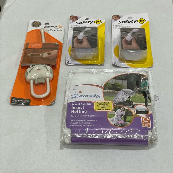 Baby Safety Bundle - Cabinet Lock, Door Straps, Insect Netting - Picture 1 of 4